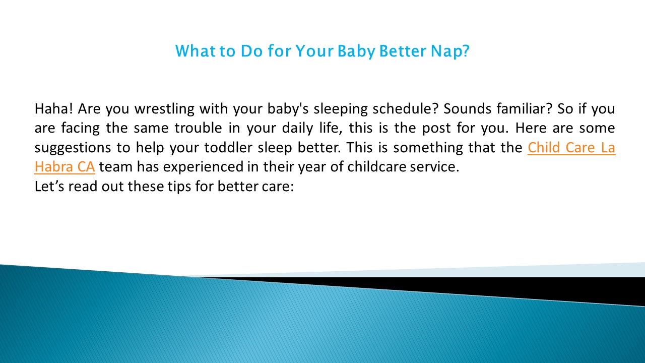 What to Do for Your Baby Better Nap?
