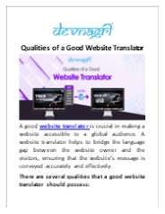 Qualities of a Good Website Translator