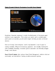 Best Guard Patrol Systems For All Your Needs