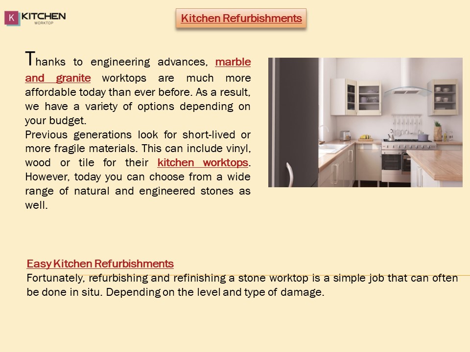 Kitchen worktops refurbishments
