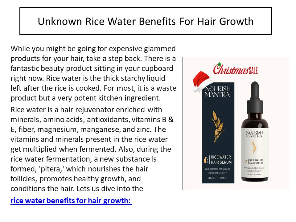Unknown Rice Water Benefits For Hair Growth