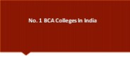 No. 1 BCA Colleges In India