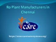 Top Ro Plant Manufacturers in Chennai