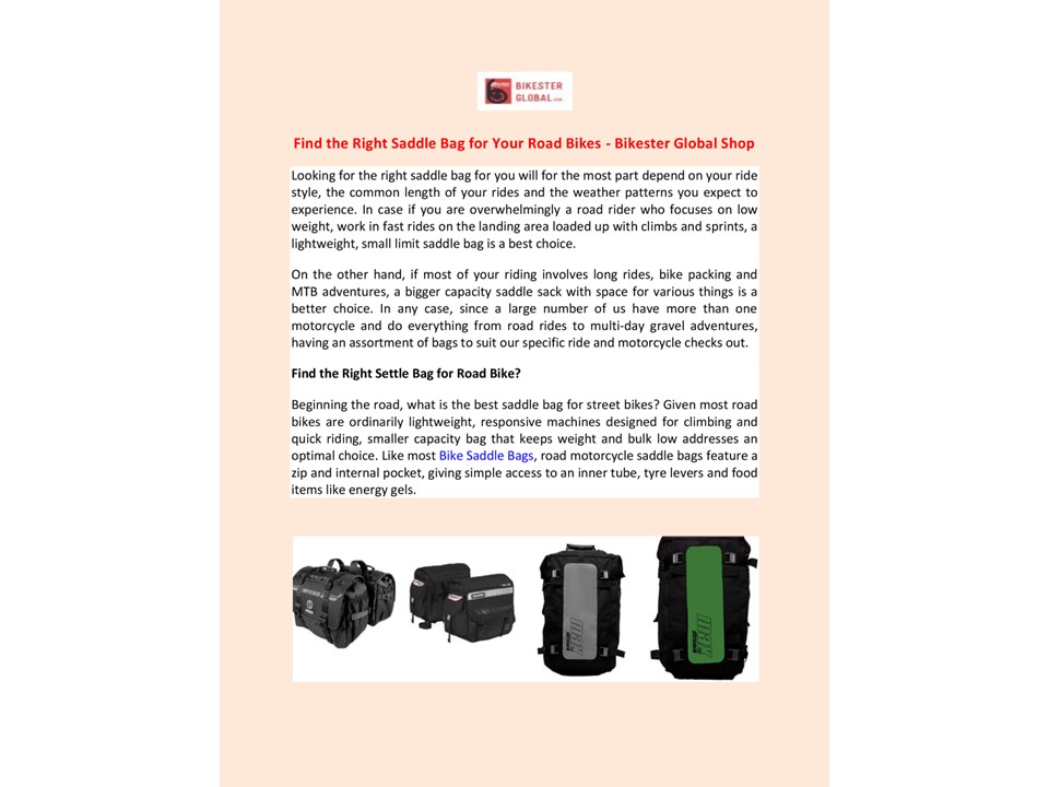PPT Find the Right Saddle Bag for Your Road Bikes Bikester Global