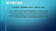 7 fastest growing tech jobs in USA