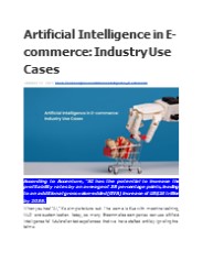 Artificial Intelligence in E-commerce: Industry Use Cases