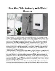 Instant Water Heaters