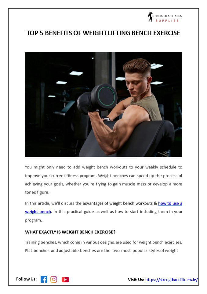 PPT Top 5 Benefits of Weight Lifting Bench Exercise PowerPoint