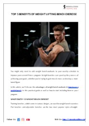 Top 5 Benefits of Weight Lifting Bench Exercise