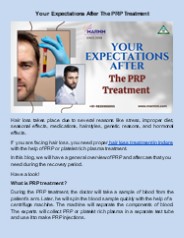 Your Expectations After The PRP Treatment