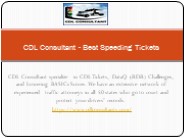 CDL Consultant - Best Speeding Tickets