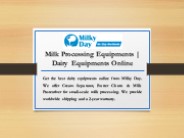 Milk Processing Equipments | Dairy Equipments Online