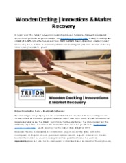 Wooden Decking | Innovations & Market Recovery