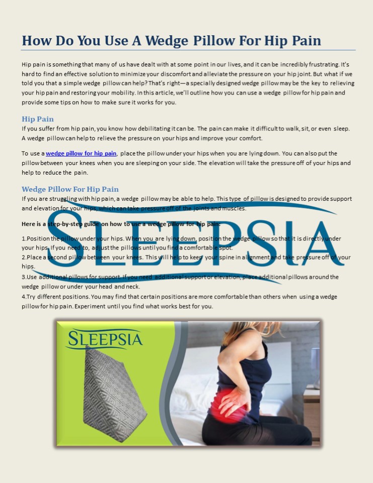 PPT How Do You Use A Wedge Pillow For Hip Pain PowerPoint
