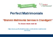 Brahmin Matrimonial Services In Chandigarh