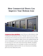 How Commercial Doors Can Improve Your Bottom Line