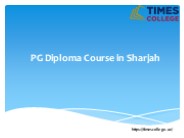 PG Diploma Courses in Dubai