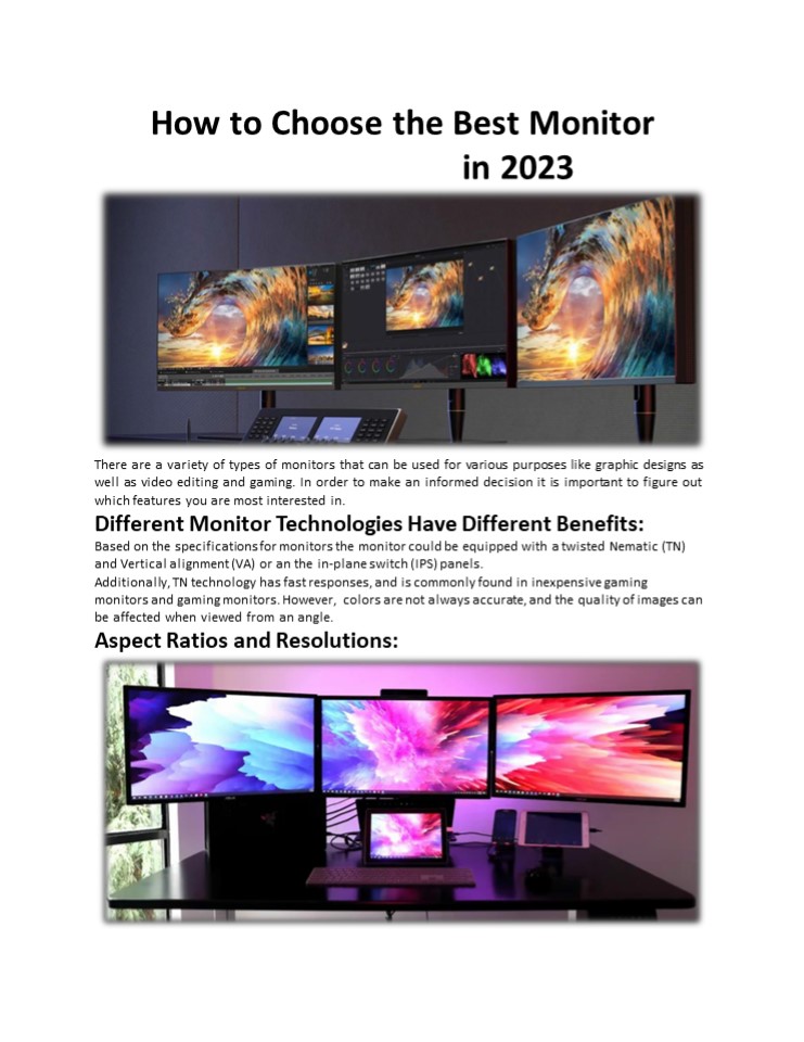 How to Choose best Monitors in 2023