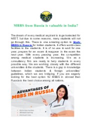 MBBS From Russia is Valuable in India?
