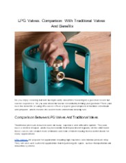 LPG Valves: Comparison With Traditional Valves And Benefits