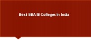 Best BBA IB Colleges In India