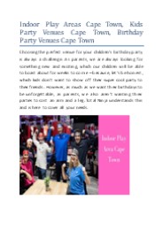 Indoor Play Area Cape Town