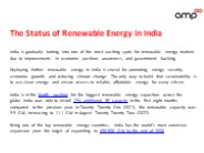 The Status of Renewable Energy in India