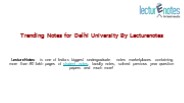 Access Delhi University Study Notes and exam study materials