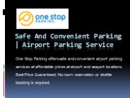 Safe And Convenient Parking | Airport Parking Service