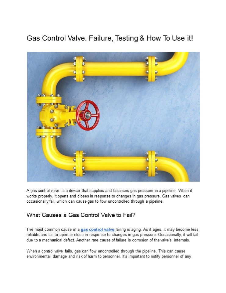 PPT Gas Control Valve Failure, Testing & How To Use it! PowerPoint