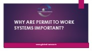 WHY ARE PERMIT TO WORK SYSTEMS IMPORTANT ?