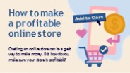 How to make a Profitable online store