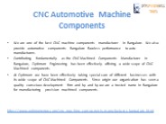 CNC Automotive Machine Components Manufacturer in Bangalore