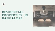 Residential Properties in Bangalore – Residential Homes