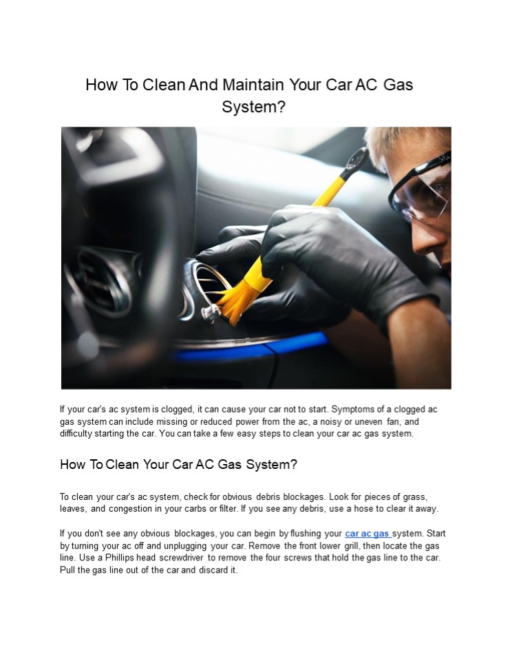 PPT How To Clean And Maintain Your Car AC Gas System? PowerPoint