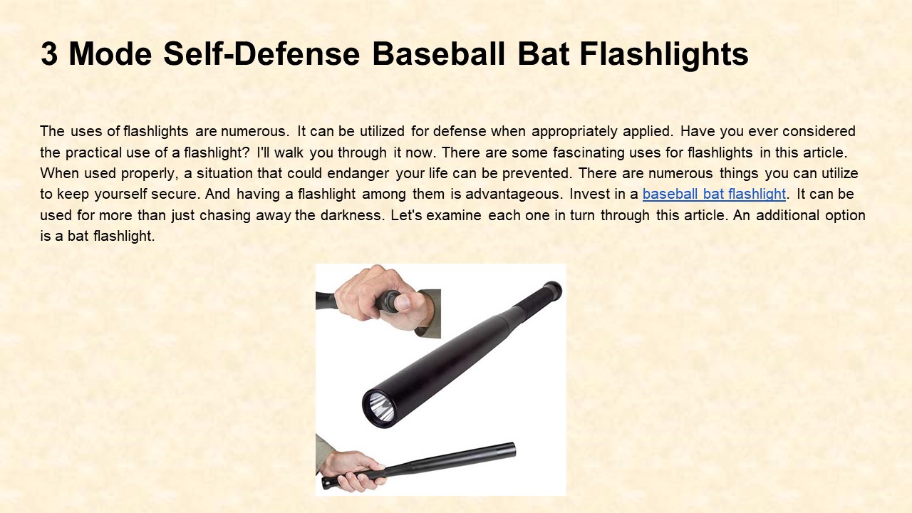 3 Mode Self-Defense Baseball Bat Flashlights