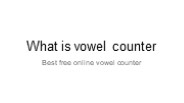 What is vowel counter