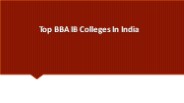 Top BBA IB Colleges In India