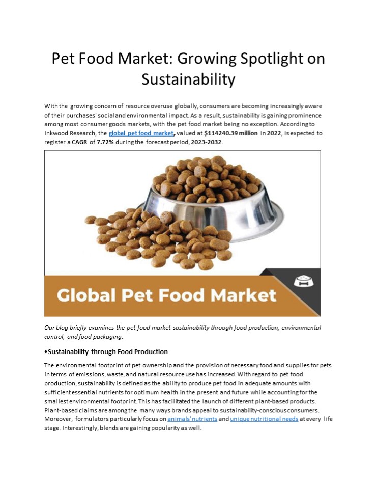 PPT Pet Food Market Growing Spotlight on Sustainability Growth PowerPoint presentation