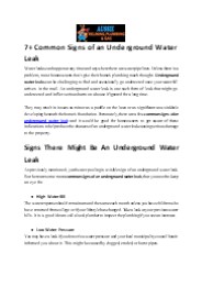 7+ Common Signs of an Underground Water Leak