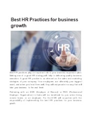 Best HR Practices for business growth