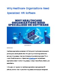 Why Healthcare Organizations Need Specialized HR Software