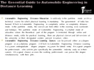 The Essential Guide to Automobile Engineering in Distance Learning