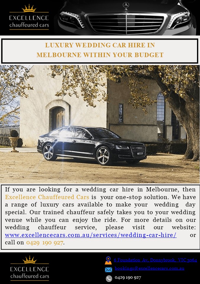 Luxury wedding car hire in Melbourne within your budget
