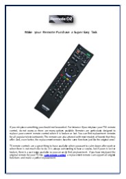 Make your Remote Purchase a Super Easy Task