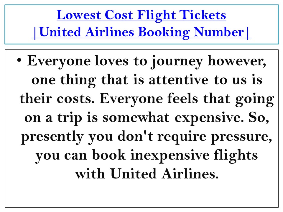 PPT United Airlines Online Ticket Booking Official Site