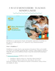 5 Ways Montessori Teaches Mindfulness