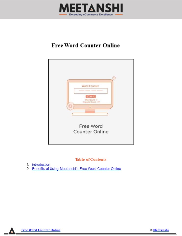 Free Word Counter Online