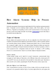 How Alarm Systems Help in Process Automation