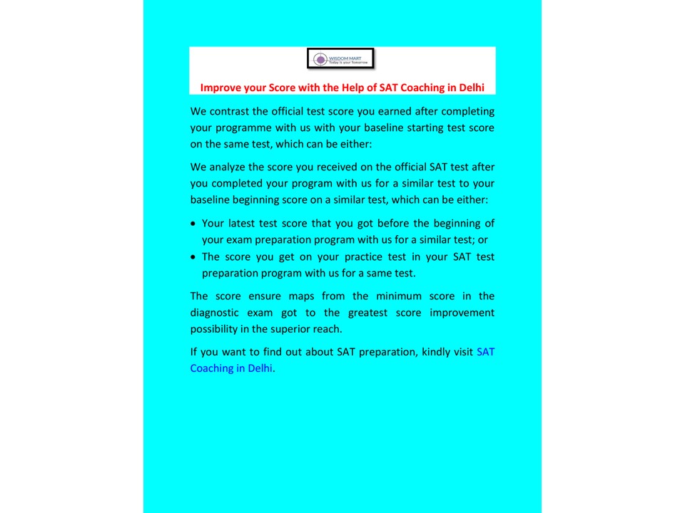 Improve your Score with the Help of SAT Coaching in Delhi presentation ...